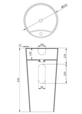 Умивальник (раковина) MEXEN ONYX-2 WHITE MATT підлоговий MEX-26544500