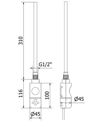 Полотенцесушитель MEXEN MARS 70х50 WHITE 300W электрический