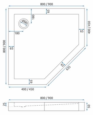 Душевой поддон REA DIAMOND 80X80 WHITE REA-K8544