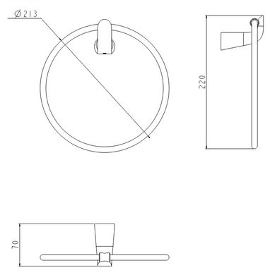 Полотенцедержатель кольцо OMNIRES SACO CHROME WHITE SA54230CRB