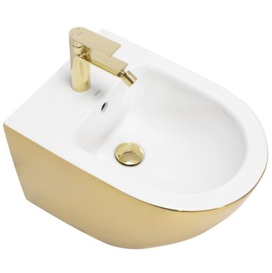 Подвесное биде REA CARLO MINI GOLD WHITE REA-C2288