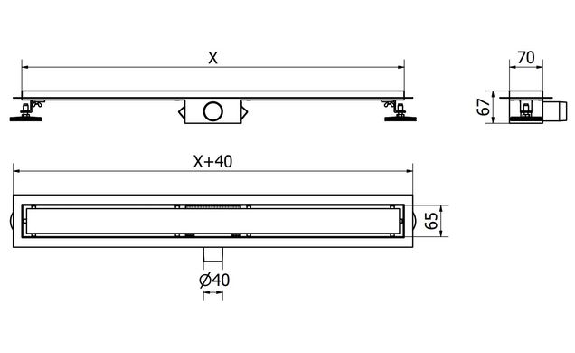 Трап для душа MEXEN FLAT 50 M01 сталь MEX-1020050-15