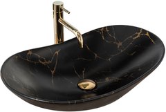 Умивальник (раковина) REA ROYAL 60 MARBLE BLACK MATT накладний чорний