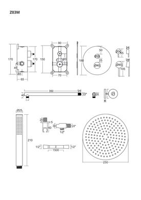 Душевая система CORSAN LUGO CHROMЕ + BOX скрытого монтажа Z03MCH