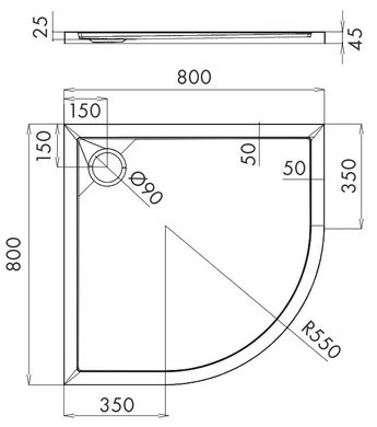 Душевой поддон OMNIRES MERTON 80x80 WHITE GLOSSY MERTON80/OBP