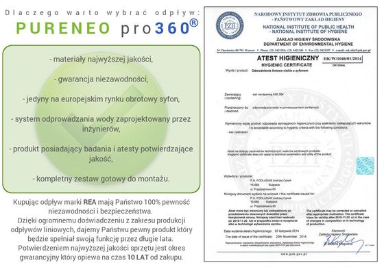 Трап для душа REA PURE NEO 50 PRO 2в1 сталь REA-G0988