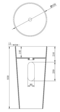 Умивальник (раковина) MEXEN ONYX-1 WHITE MATT підлоговий MEX-26524500