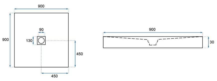 Душевой поддон REA STONE 90X90 BLACK REA-K9601