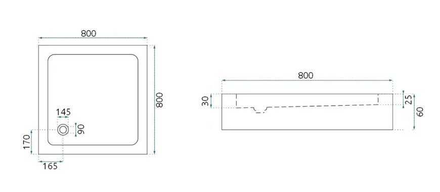 Душевой поддон REA SAVOY 80X80 BLACK REA-K4804