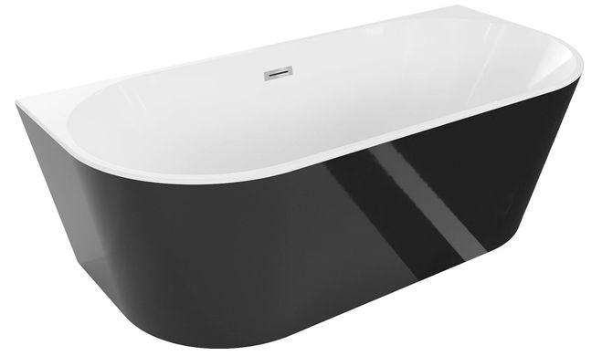 Ванна пристенная MEXEN OVAL 170x80 BLACK WHITE акриловая