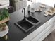 Гранитная кухонная мойка MEXEN CARLOS BLACK GRANITE + сифон BLACK