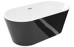 Ванна окремостояча MEXEN LUNA BLACK WHITE-G 150x75 акрилова