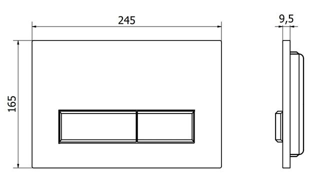 Кнопка смыва для инсталляции MEXEN FENIX 09 GRAPHITE