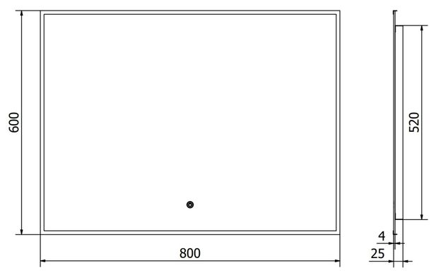 Дзеркало MEXEN ERMA 80x60 LED прямокутне