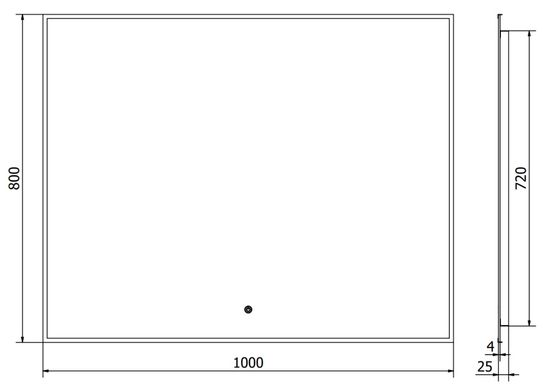 Дзеркало MEXEN ERMA 100x80 LED прямокутне