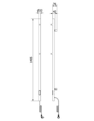 Полотенцесушитель MEXEN PINO 140х3 WHITE 75W электрический