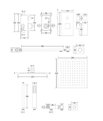 Душевая система CORSAN ADOUR CHROME + BOX скрытого монтажа Z01MCH