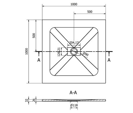 Душевой поддон MEXEN HUGO 70x70 BLACK MEX-42707070K