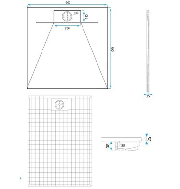 Душевой поддон REA BAZALT 90X90 CARRARA WHITE REA-K7002