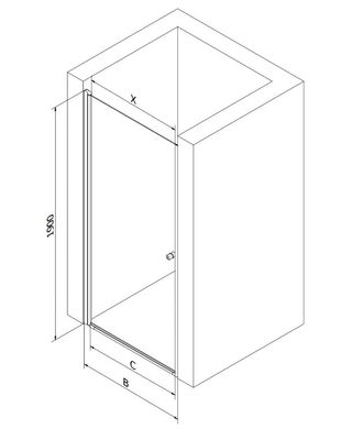 Душевая дверь MEXEN PRETORIA 60 CHROME MEX-852-060-000-01-00K