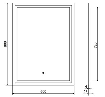 Дзеркало MEXEN MIKO 80x60 LED прямокутне