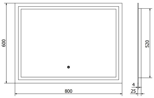 Зеркало MEXEN MIKO 60x80 LED прямоугольное