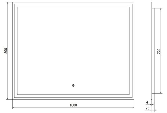 Дзеркало MEXEN MIKO 100x80 LED прямокутне