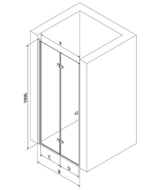 Душові двері MEXEN LIMA 105 CHROME MEX-856-105-000-01-00K