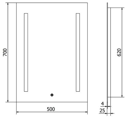 Зеркало MEXEN REMI 50x70 LED прямоугольное