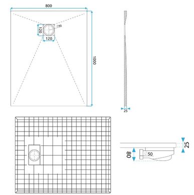 Душевой поддон REA MAGNUM 80X100 CARRARA WHITE REA-K7004