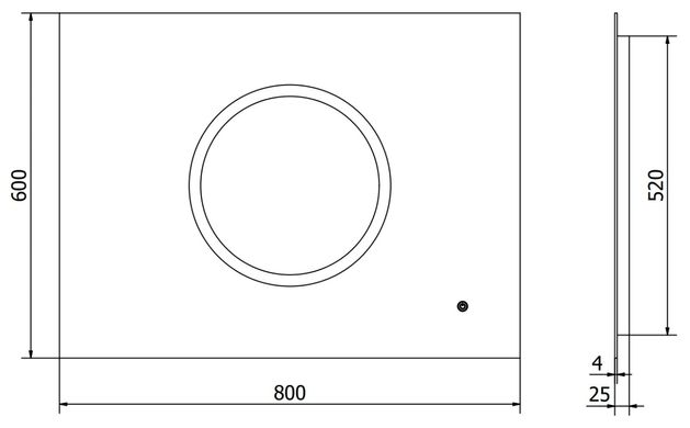 Зеркало MEXEN KOGA 80x60 LED прямоугольное