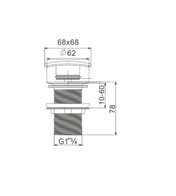 Донный клапан для раковины MEXEN CLICK-CLACK CHROME без перелива MEX-79916-00