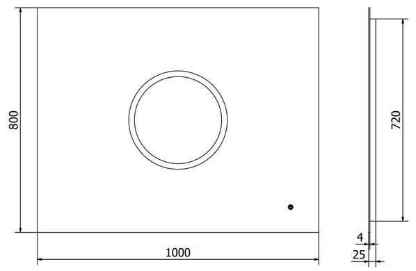 Дзеркало MEXEN KOGA 100x80 LED прямокутне