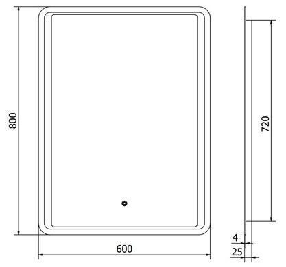 Дзеркало MEXEN ZUSA 60x80 LED прямокутне