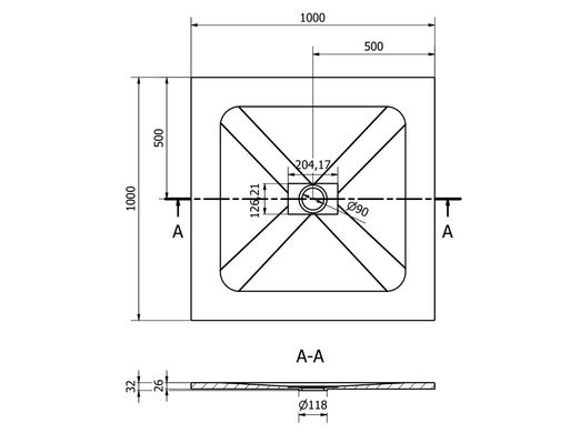 Душовий піддон MEXEN HUGO 100x100 BLACK MEX-42701010K