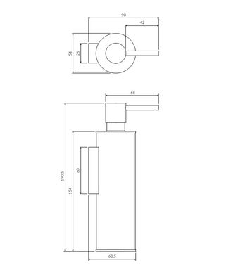 Дозатор для жидкого мыла OMNIRES MODERN PROJECT ANTHRACITE 150 мл. MP60721AT