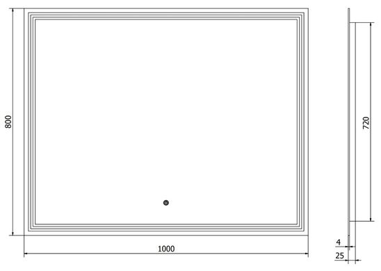 Зеркало MEXEN TACO 100x80 LED прямоугольное