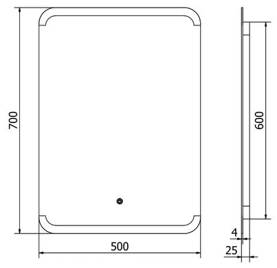 Дзеркало MEXEN NIDA 50x70 LED прямокутне