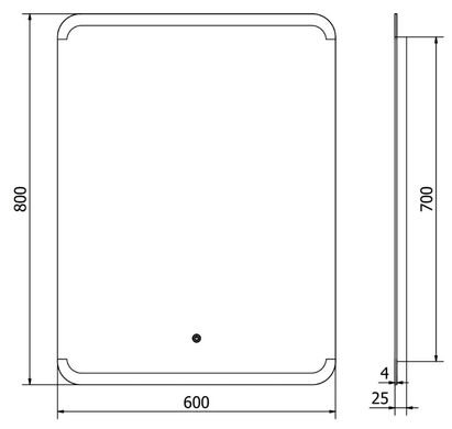 Зеркало MEXEN NIDA 60x80 LED прямоугольное