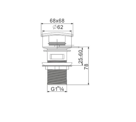 Донный клапан для раковины MEXEN CLICK-CLACK CHROME c переливом MEX-79926-00