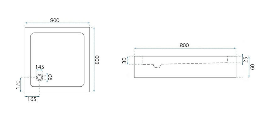 Душевой поддон REA SAVOY 80X80 WHITE REA-K1906