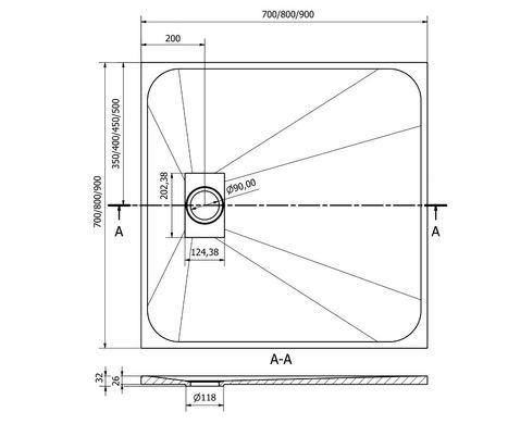 Душевой поддон MEXEN HUGO 70x70 WHITE MEX-42107070K