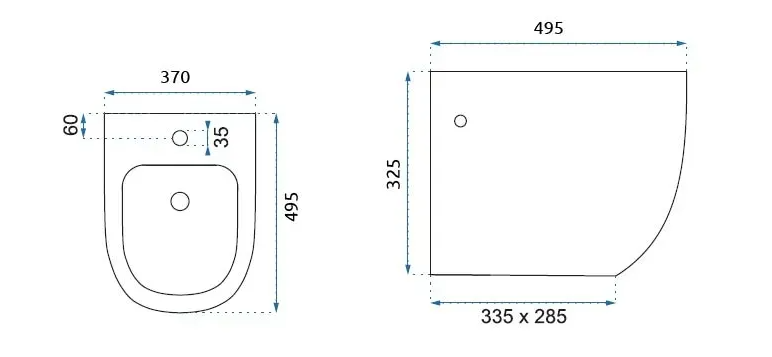 Підвісне біде REA CARLO MINI WHITE GOLD EDGE білий * REA-C6990