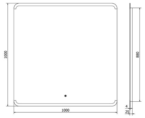 Дзеркало MEXEN NIDA 100x100 LED квадратне