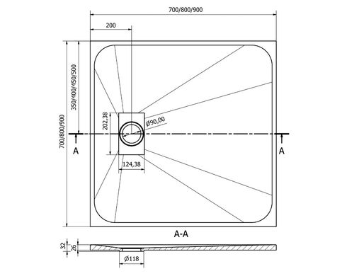 Душевой поддон MEXEN HUGO 80x80 WHITE MEX-42108080K