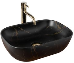 Умивальник (раковина) REA BELINDA BLACK MARBLE MAT накладний чорний матовий