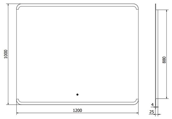 Зеркало MEXEN NIDA 120x100 LED прямоугольное