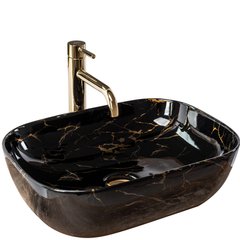 Умивальник (раковина) REA BELINDA BLACK MARBLE SHINY накладний чорний