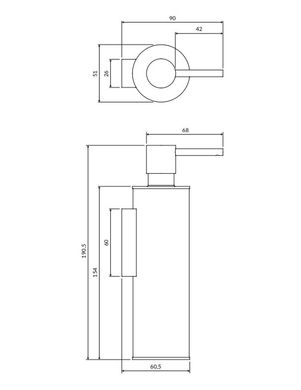 Дозатор для жидкого мыла OMNIRES MODERN PROJECT GRAPHITE 150 мл. MP60721GR