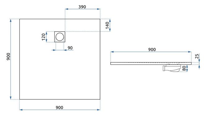 Душевой поддон REA MAGNUM 90x90 WHITE REA-K3338